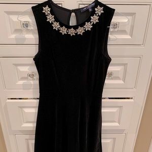 One Clothing black velvet dress with flowers, S